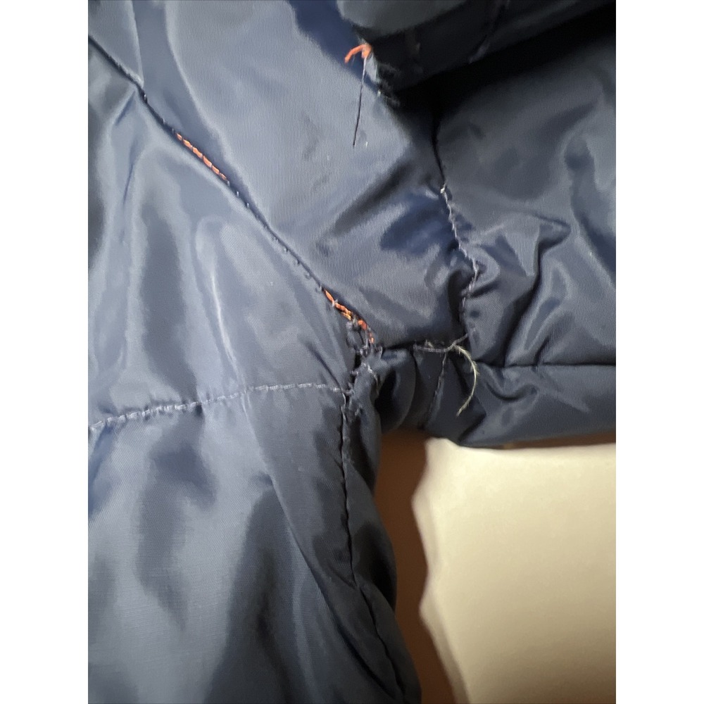 Vintage JC Penny Down Puffer Coat Snap Button Men's Size Small Navy Blue - Picture 13 of 16